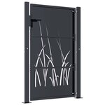 vidaXL Portail de jardin anthracite 105x155cm acier conception d'herbe