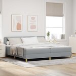 vidaXL Lit boxspring avec matelas Gris clair 200 x 200 cm tissu