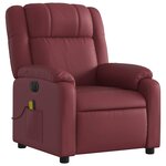 vidaXL Fauteuil de massage inclinable électrique rouge bordeaux