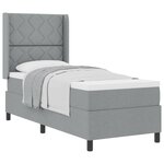 vidaXL Lit à ressorts avec matelas Gris clair 200 x 80 cm tissu