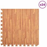vidaXL Tapis de sol de piscine 24 Pièces bois 8 64 ㎡ Mousse EVA
