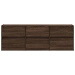 vidaXL Meuble TV mural avec lumières LED chêne marron 130x31x45 cm