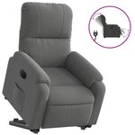 vidaXL Fauteuil inclinable électrique gris foncé tissu microfibre