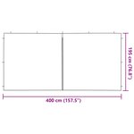 vidaXL Mur de tente de fête 2 pièces 400 x 195 cm Rouge PE et acier