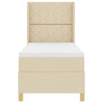 vidaXL Lit à ressorts avec matelas Crème 80 x 200 cm tissu