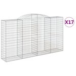 vidaXL Paniers à gabions arqués 17 Pièces 300x50x160/180 cm fer galvanisé