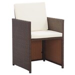 vidaXL Salon de jardin avec coussins 17 Pièces Résine tressée Marron