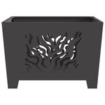 vidaXL Foyer Carré Noir 60x60x40 cm Acier