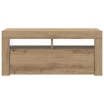 vidaXL Meuble TV avec lumières LED chêne artisanal bois d'ingénierie