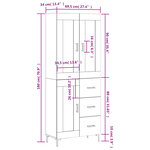 vidaXL Buffet haut Chêne fumé 69 5x34x180 cm Bois d'ingénierie