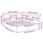 vidaXL Lit bibliothèque sans matelas blanc 140x190 cm bois pin massif