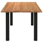 vidaXL Table à manger bord naturel bois massif chêne rectangulaire
