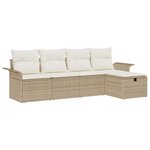 vidaXL Ensemble de canapé de jardin avec coussin 5 Pièces beige et crème