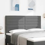 vidaXL Tête de lit LED avec bandes LED Gris foncé 180 cm tissu