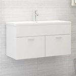 vidaXL Armoire d'évier Blanc 90x38 5x46 cm Bois d’ingénierie