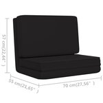 vidaXL Chaise pliable de sol Noir Similicuir