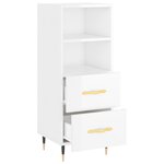 vidaXL Buffet Blanc brillant 34 5x34x90 cm Bois d'ingénierie