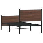vidaXL Cadre de lit en métal sans matelas chêne marron 90x190 cm