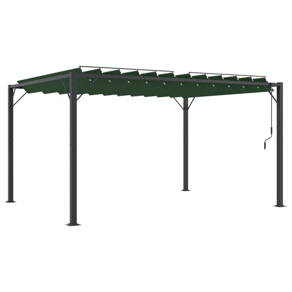 vidaXL Gazebo avec toiture louvée 3 x 4 x 2 14 m Vert