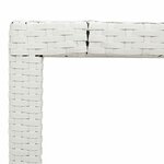 vidaXL Table de jardin avec dessus en verre blanc résine tressée