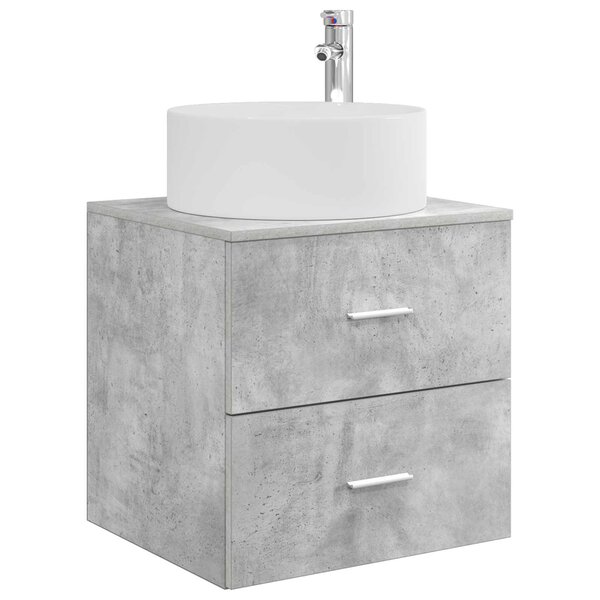 vidaXL Vanité de lavabo mural Gris béton 49 5 x 44 5 x 65 5 cm