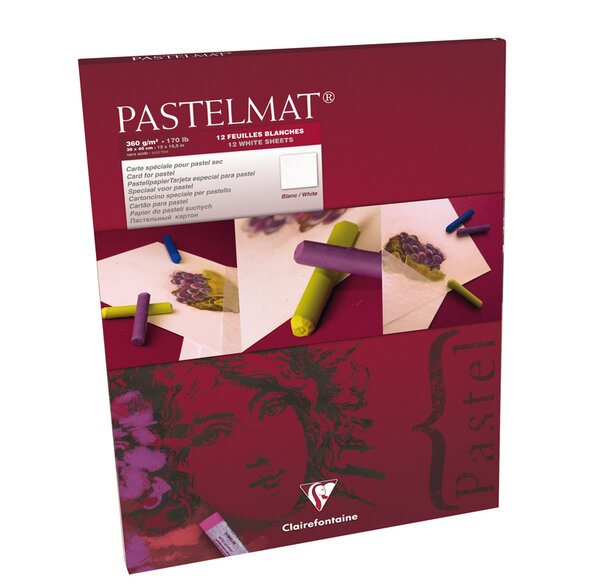 Bloc Pastelmat 12F 30x40 Blanc 360g CLAIREFONTAINE