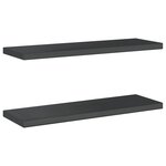 vidaXL Étagères murales 2 Pièces 75x23 5x3 cm noir acier inoxydable