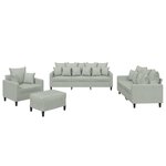 vidaXL Ensemble de canapés 4 Pièces avec coussins Gris clair Velours