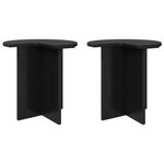 vidaXL Table d'appoint 2 pièces Chêne noir Ø 39 x 38 cm