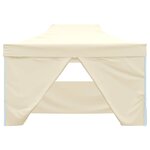 vidaXL Tente de réception pliable avec 4 parois 3x4 m Acier Crème