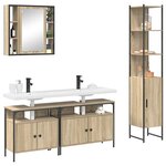 vidaXL Ensemble de mobilier de salle de bain 4 Pièces Chêne Sonoma