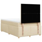 vidaXL Sommier à lattes de lit avec matelas Crème 120x200 cm Tissu