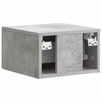 vidaXL Cabinet de chevet mural 2 Pièces Gris béton 34 5 x 33 x 20 cm