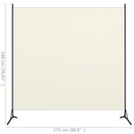 vidaXL Cloison de séparation blanc 175x180 cm tissu