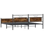 vidaXL Cadre de lit en métal sans matelas chêne fumé 200x200 cm