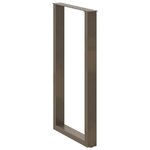 vidaXL Pieds de table de bar en forme de U  2 pièces  acier naturel  60 x (100-101) cm