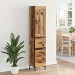 vidaXL Haut Armoire Bois Ancien 34 5 x 34 x 180 cm Bois d'ingénierie