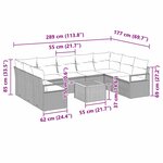 vidaXL Ensemble de canapé de jardin 10 Pièces Gris Poly rotin