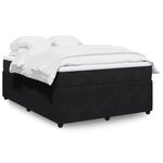 vidaXL Sommier à lattes de lit avec matelas Noir 140x200 cm Velours