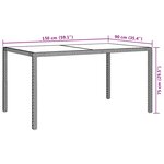 vidaXL Table de jardin 150x90x75 cm Verre trempé/résine tressée Beige