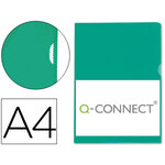 Pochette coin q-connect polypropylène grainé économique 12/100e coloris vert transparent boîte 100 unités