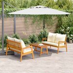 vidaXL Ensemble bistrot avec coussin 3 Pièces Marron Bois d'Acacia Massif