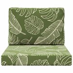 vidaXL Coussin de canapé d'extérieur 2 Pièces Modèle feuille Polyester