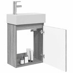 vidaXL Meuble de salle de bain avec robinet Sonoma gris