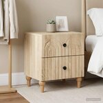 vidaXL Cabinet de chevet 2 pc Chêne Sonoma 43 x 34 5 x 48 cm