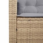 vidaXL Canapé de jardin avec table et coussins en forme de L beige