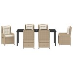 Ensemble salle à manger jardin 7 pièces beige en rotin vidaXL