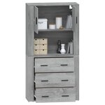 vidaXL Buffet haut Sonoma gris Bois d'ingénierie