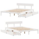 vidaXL Cadre de lit sans matelas blanc 150x200 cm bois de pin massif