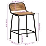 vidaXL Tabourets de bar lot de 2 Pièces bois massif manguier brut